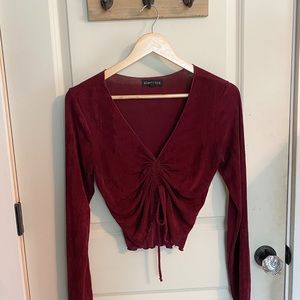 Large red fancy crop top